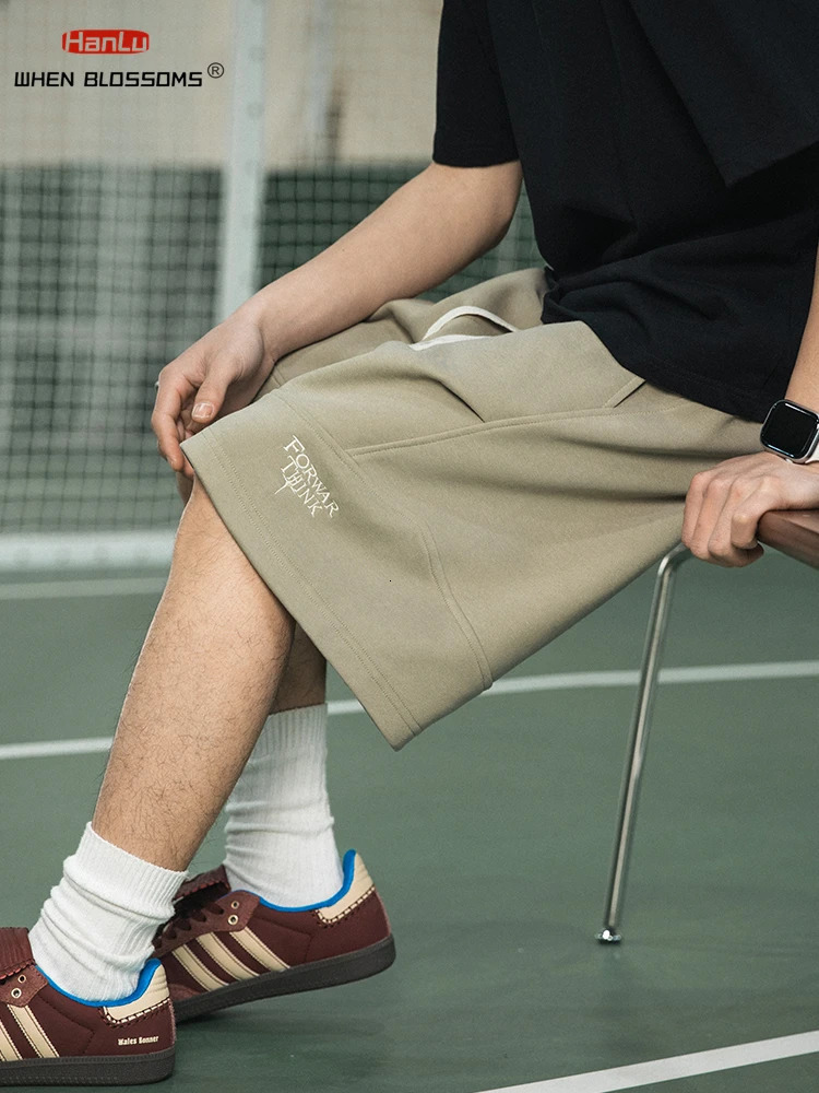 Summer mens clothing shorts sport retro cotton embroidery ruffle hip-hop oversized Bermuda streetwear 250317