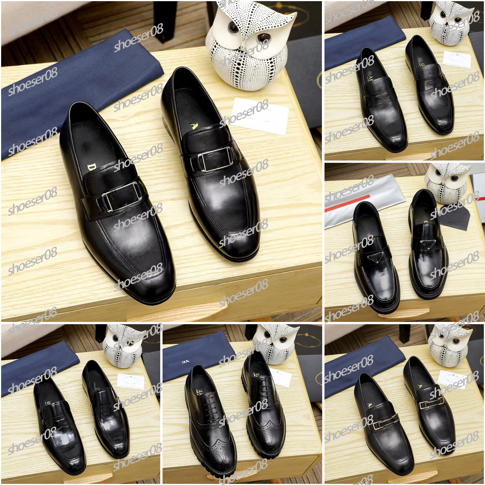 luxurious Italian Men Dress Shoes 2025 Oxford Genuine Leather Moccasins Brown Black Men Designer Loafers Shoes Men Classic High Quality Wedding Office Formal Shoes