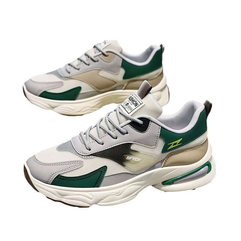 Breathable mesh sports trendy and versatile, thick sole anti slip casual dad shoes, spring new men's shoes