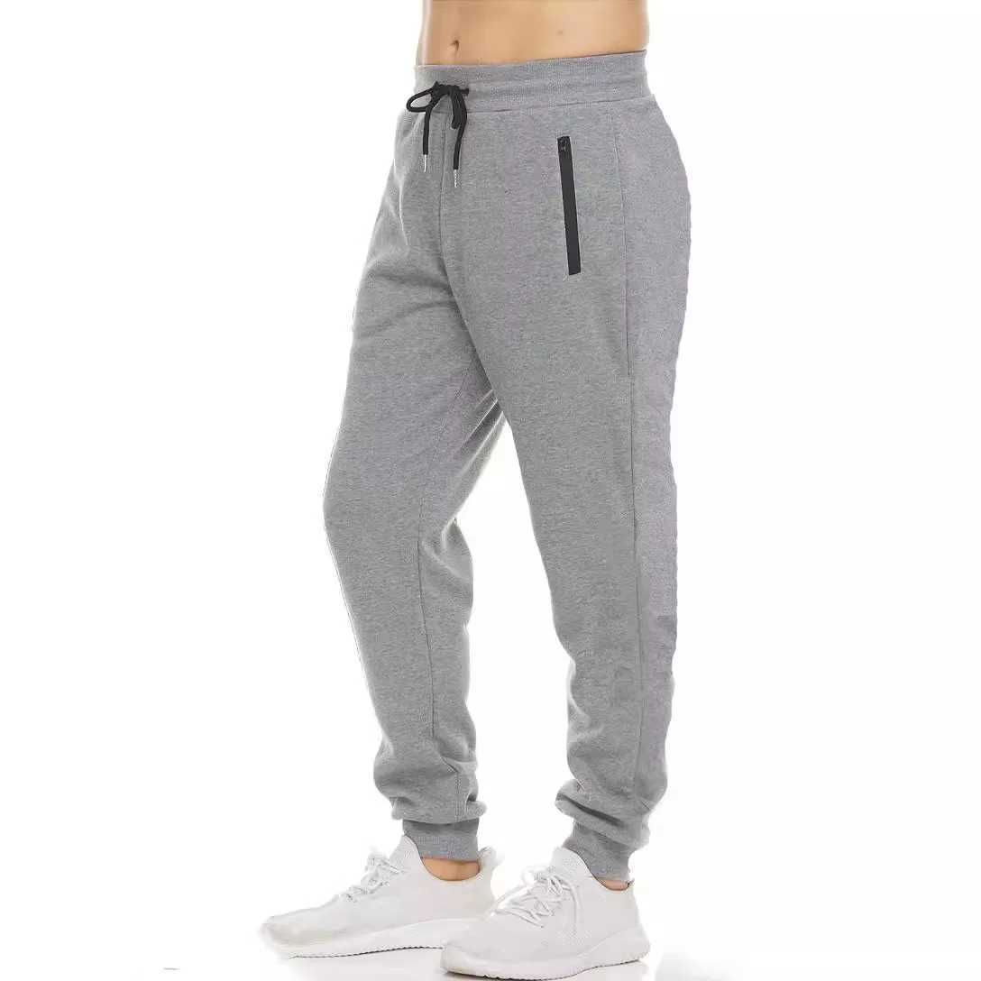 2024 new sports pants streetwear mens pants solid color drawstring zipper pockets cargo pants mens running pants W250318