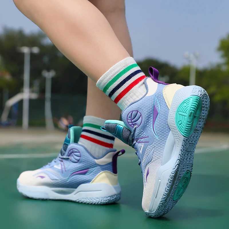 Hot Fashion Basketball Shoes Kids Original Breathable Platform Casual Sports Shoes For Boys Outdoor Non-slip Childrens SneakersXJ250318