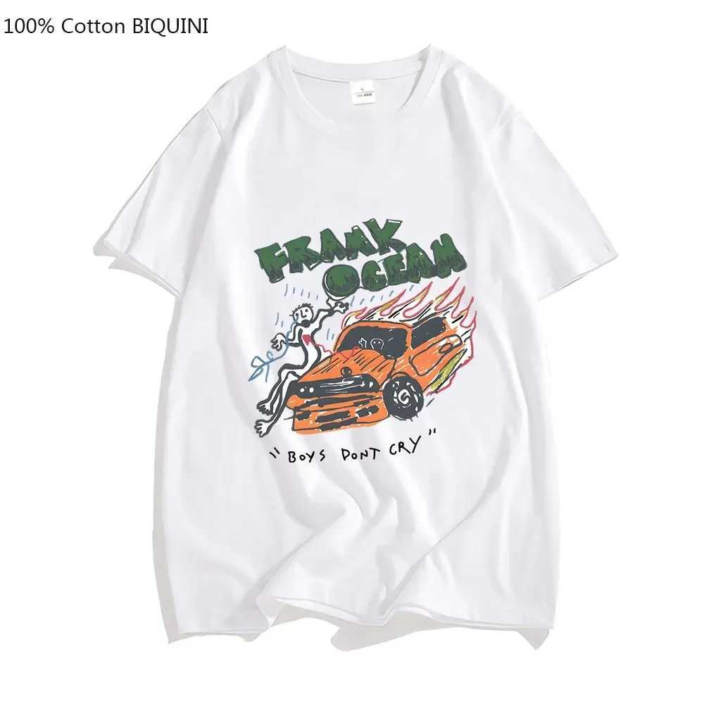 Frank O-ocean blonde R B music T-shirt mens cool and fashionable T-shirt 100% pure cotton T-shirt all season handsome rhythm and blues full collection