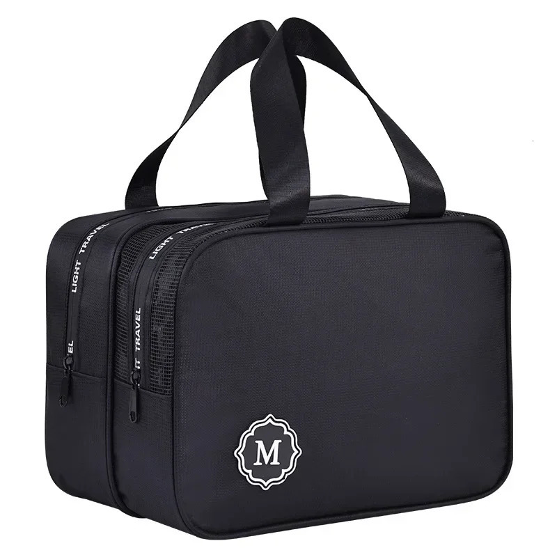 Large capacity makeup bag dry wet separation double layer toiletry bag travel essential portable Cosmetics organizer 250314