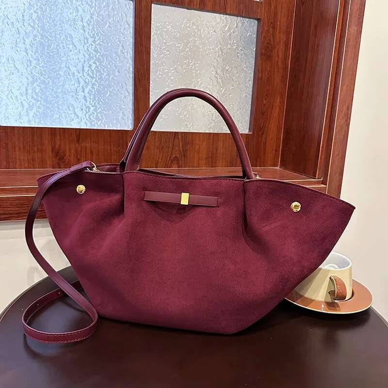 Meet You 2025 Autumn Winter New Scrub Faux Suede Tote For Women Vintage Design Large Capacity Daily Commuter Shoulder Bag