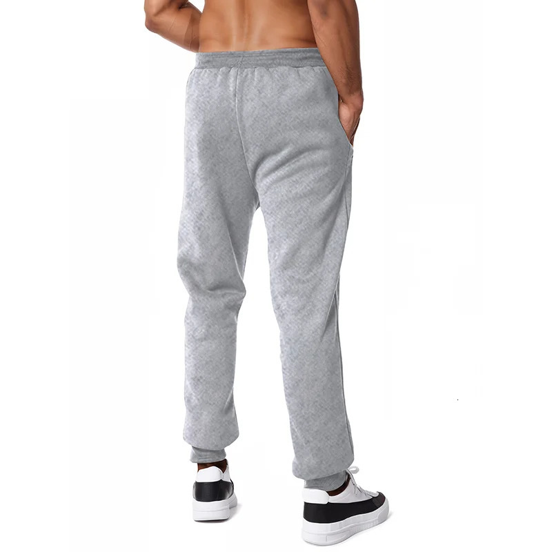 Sweatpants Side Zipper Pockets Men Joggers Track Pants Elastic Waist Sport Casual Trousers Baggy Fitness Gym Clothing 250318