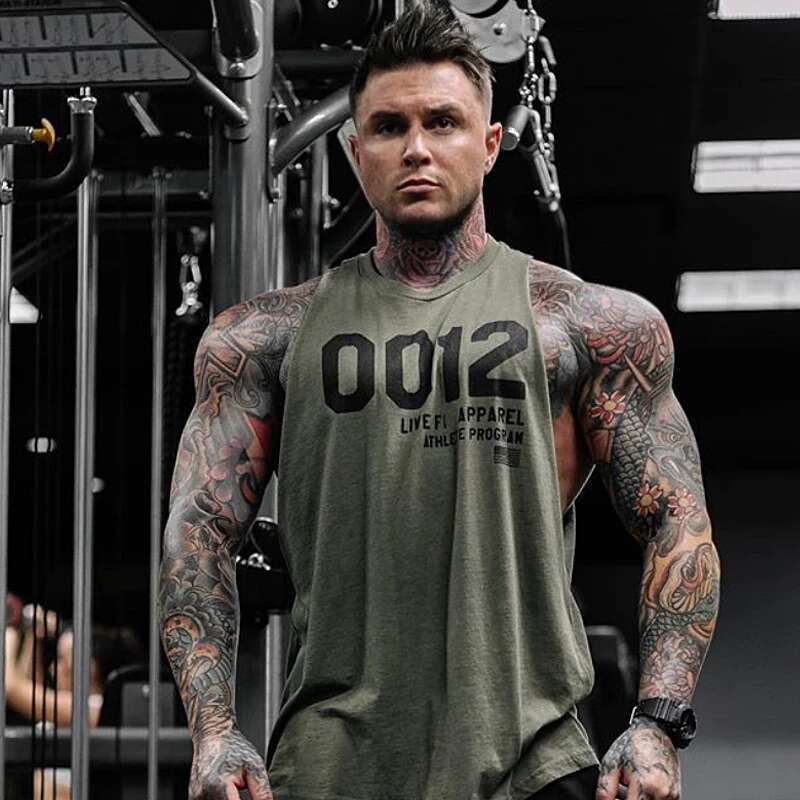 Men's Summer Fiess Sleeveless Tank Tops Gym Running Shirt Sport Singlet Muscle Man Casual Vest Cotton Male Workout Clothing