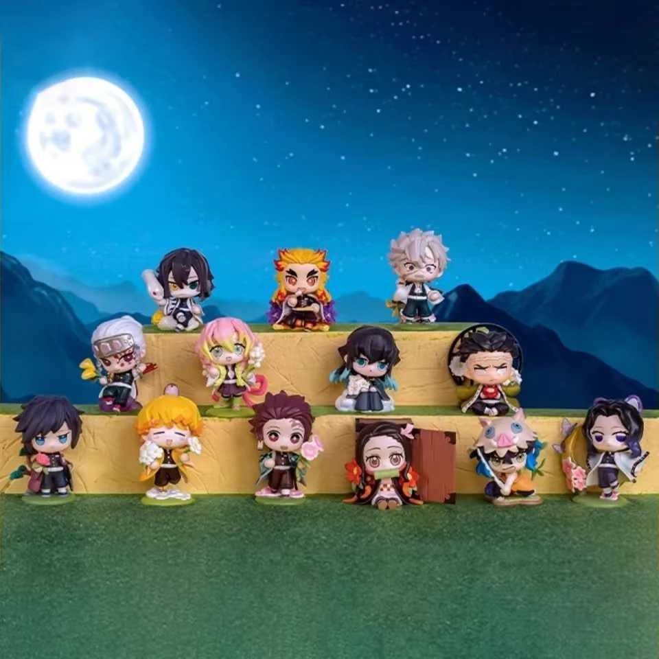 Demon Slayer Blind Box Agatsuma Zenitsu Figure Kamado Nezuko Suprise Box Kyoujurou Model Collection Desk Ornament Toy Kid GiftT250318