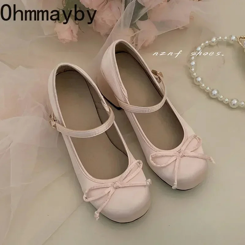 2025 Spring Autumn Mary Jane Shoes Fashion Shallow Round Toe Mid Heel Shoes Ladies Elegant Outdoor Single Pumps Shoes 250318