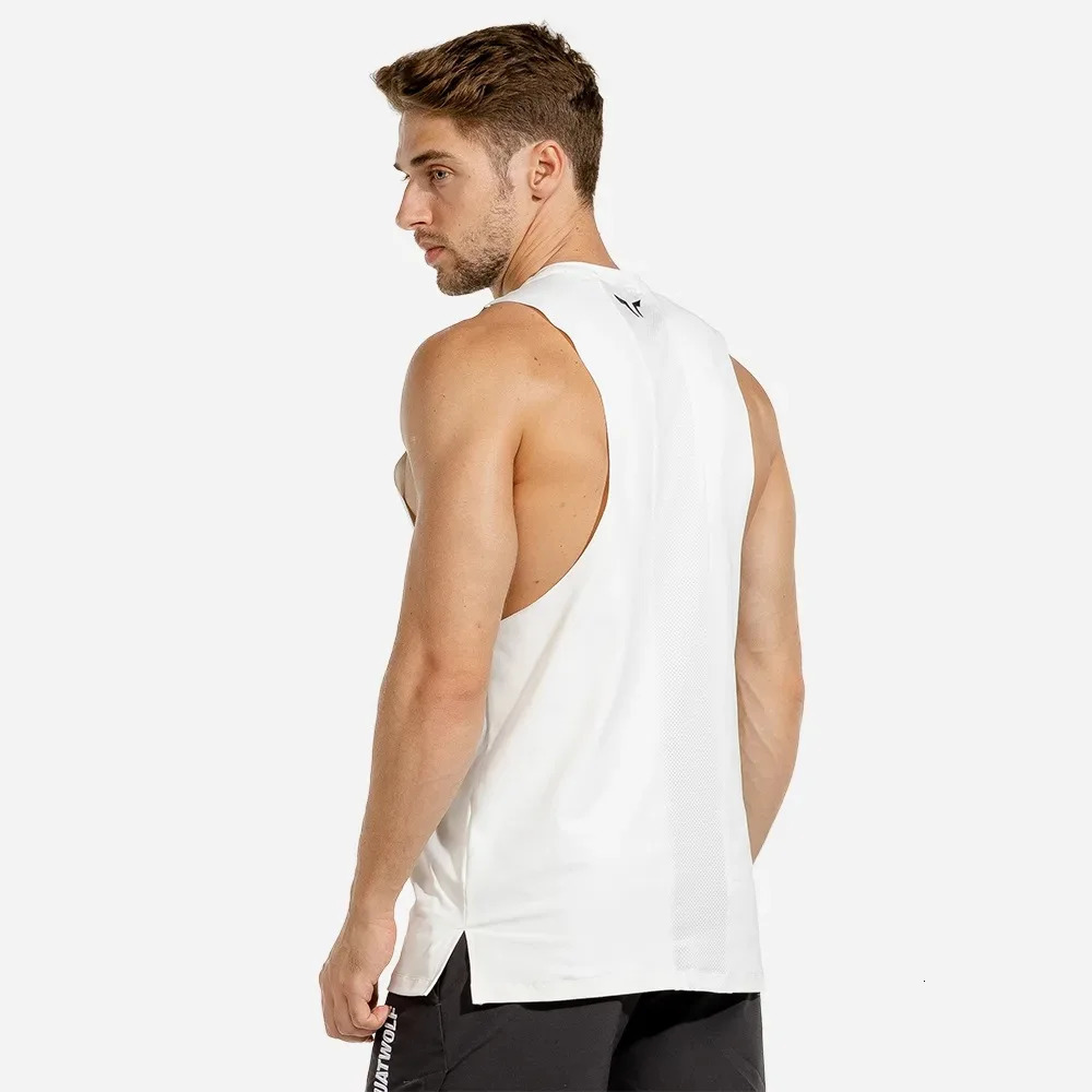 2023 Bodybuilding Men Tank Tops Gym Fitness Workout Quick dry Sleeveless shirt Man Summer fashion Jogging Casual Vest 250314Z