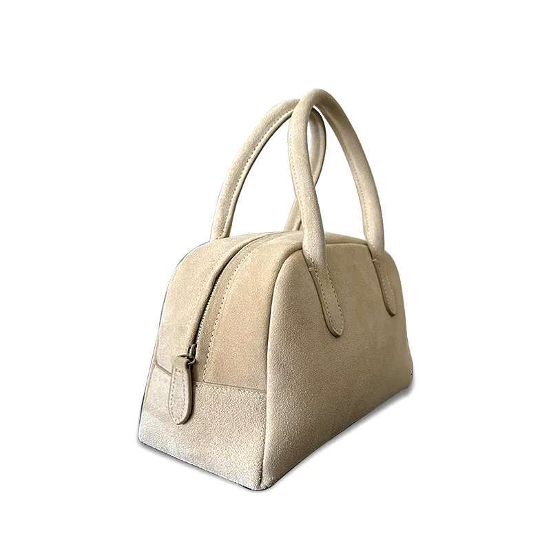 MABULA Vintage Women Genuine Suede Leather Tote Handbag Design Top Handle Phone Purse Fashion Ladies Work Commuter Bag