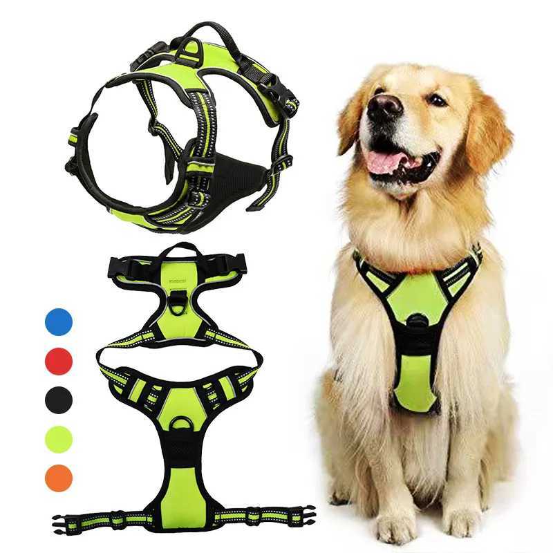 Pet dog harness reflective adjustable breathable vest chest strap suitable for small medium large dogs cats puppies collars dog accessoriesT250318