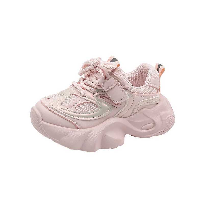 2025 Spring and Autumn Childrens Casual Shoes Childrens Sports Shoes Soft and Breathable Mesh Running Shoes for Boys and Girls Beige Black PinkXJ25031