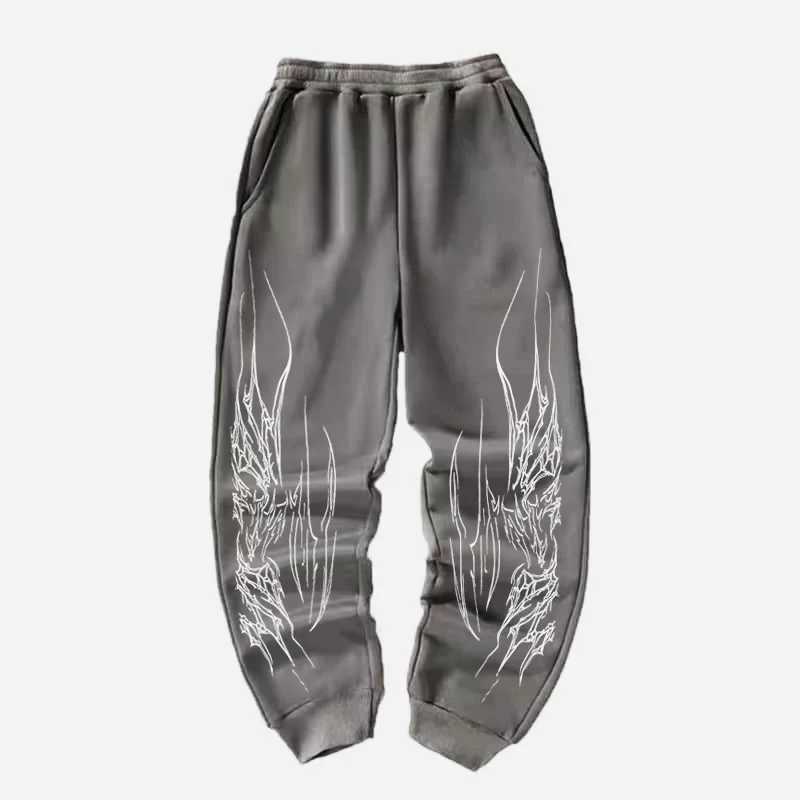 Mens casual pants Gothic striped printed black sports pants Mens cotton running and jogging athlete sports drawstring pocket Womens gym Trouser W25031