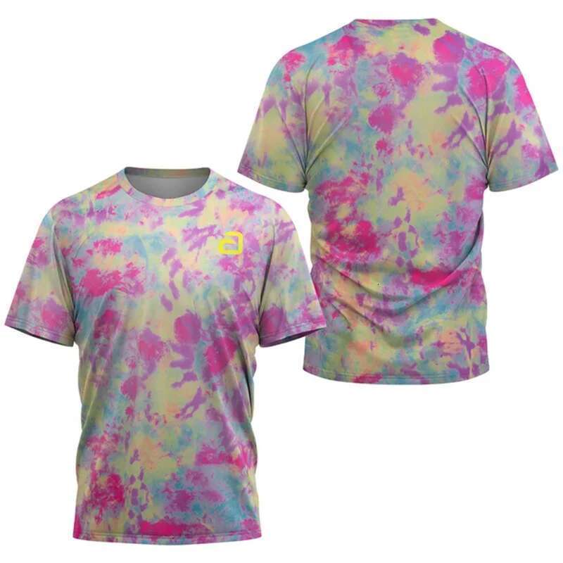 Men's short sleeved sports T-shirt with fashionable camouflage pattern, comfortable and breathable, quick drying, casual, summer