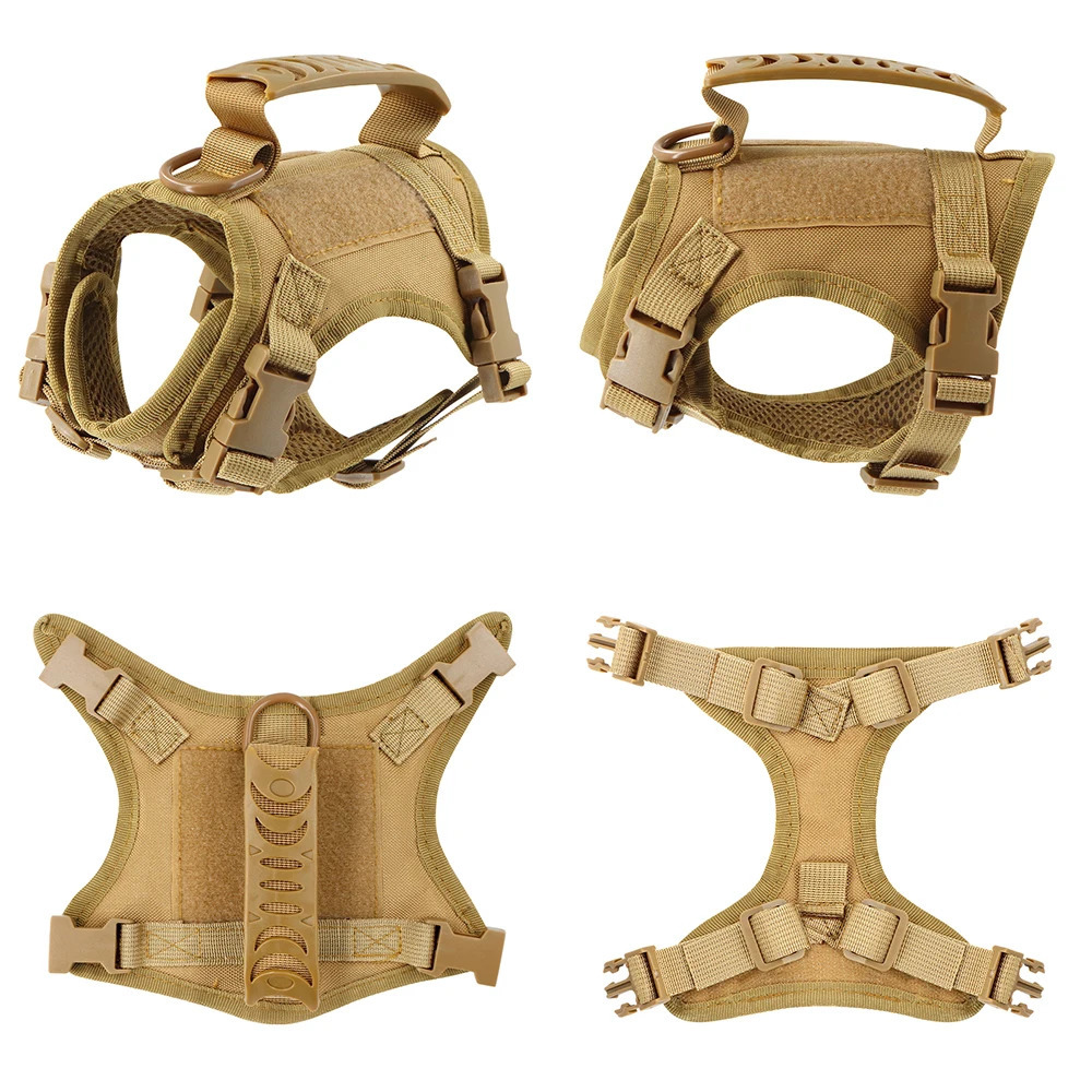 Tactical cat harness for hiking escape adjustable pet vest with soft mesh and control handle suitable large cats small dogs 250318