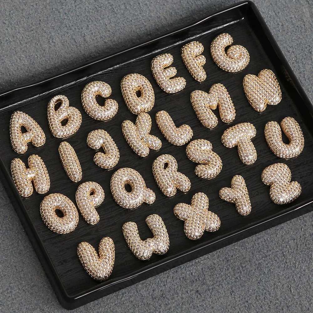 Home Charm A-Z Letter Pendant Necklace Womens Mens Necklace Stainless Steel Rope Chain Fat Letter Gold Hip Hop Ice W250318