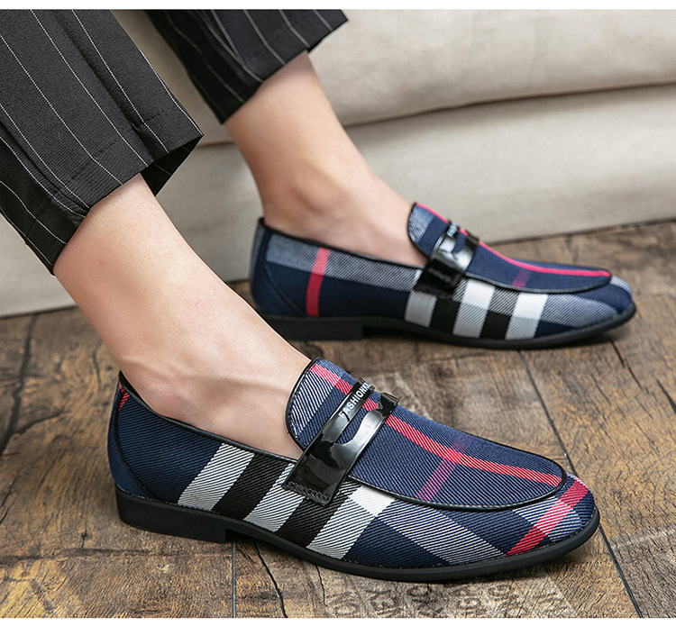 new spring and autumn low-cut formal Peas shoes color-blocking casual Large size 47 48 leather shoes for men