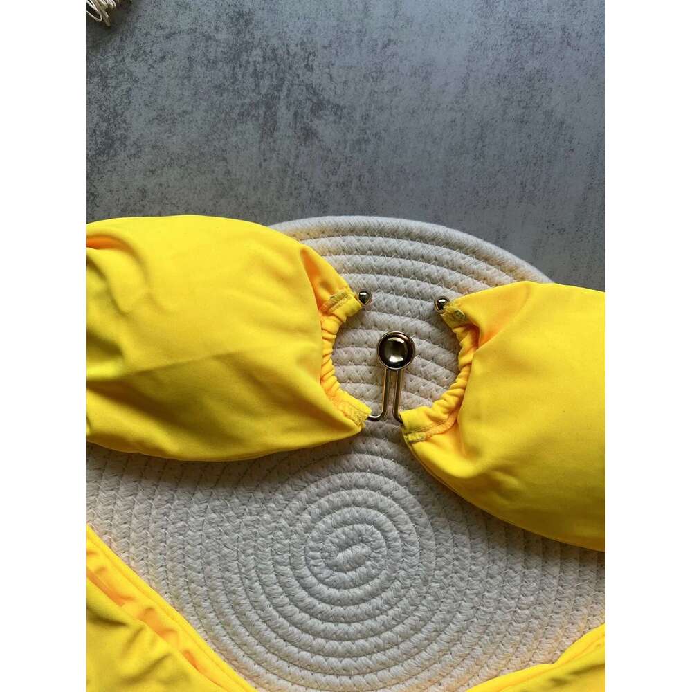 Sexy U-shaped Banner Bikinis Sets Woman Strapless Swimwear Women Gold Swimwear Swimwear Brazilian Bikinis Bikini Bath 2025