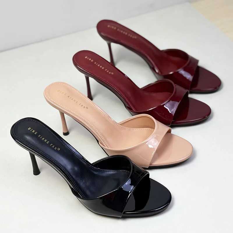 Slip Womens Fine High Heels New Summer Spring Luxury Fem Slides Shoes Fi Round Toe Wen H Pump Shoes Y250317