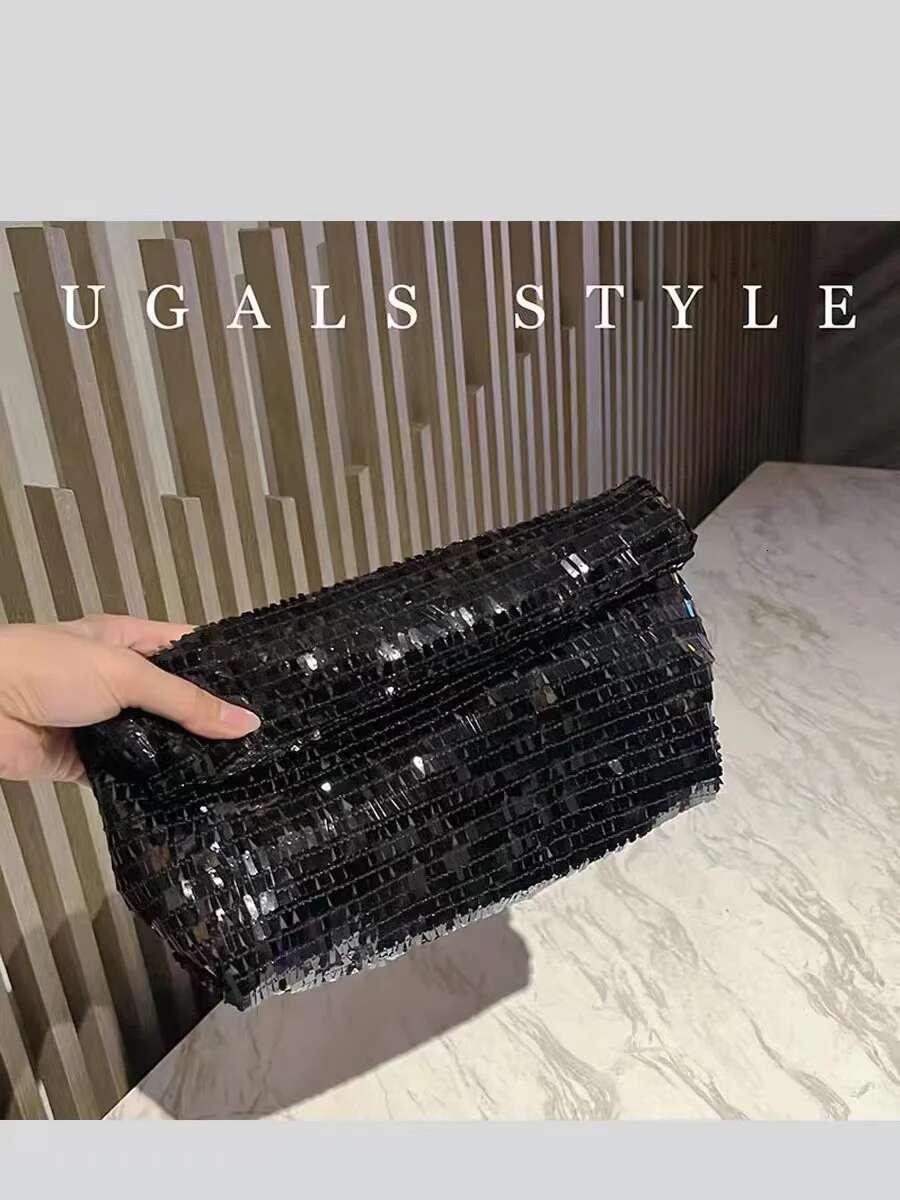 Designer Bg Shiny Sequins Evening Glitter Fashion Women's Handbag Wedding Party Clutch Purse Banquet Dress Bag