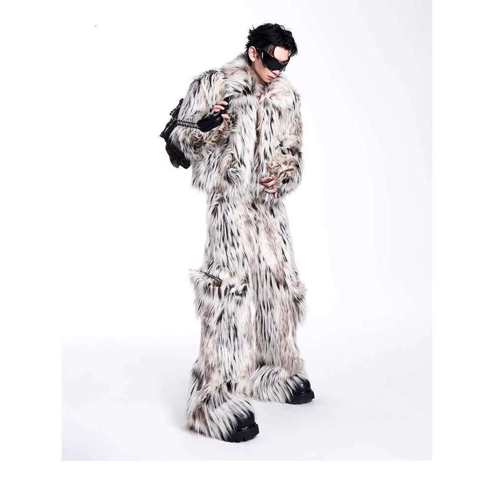 Men's Clothing Light Luxury Niche Plush Casual For Men's Autumn And Winter Faux Fur Pants