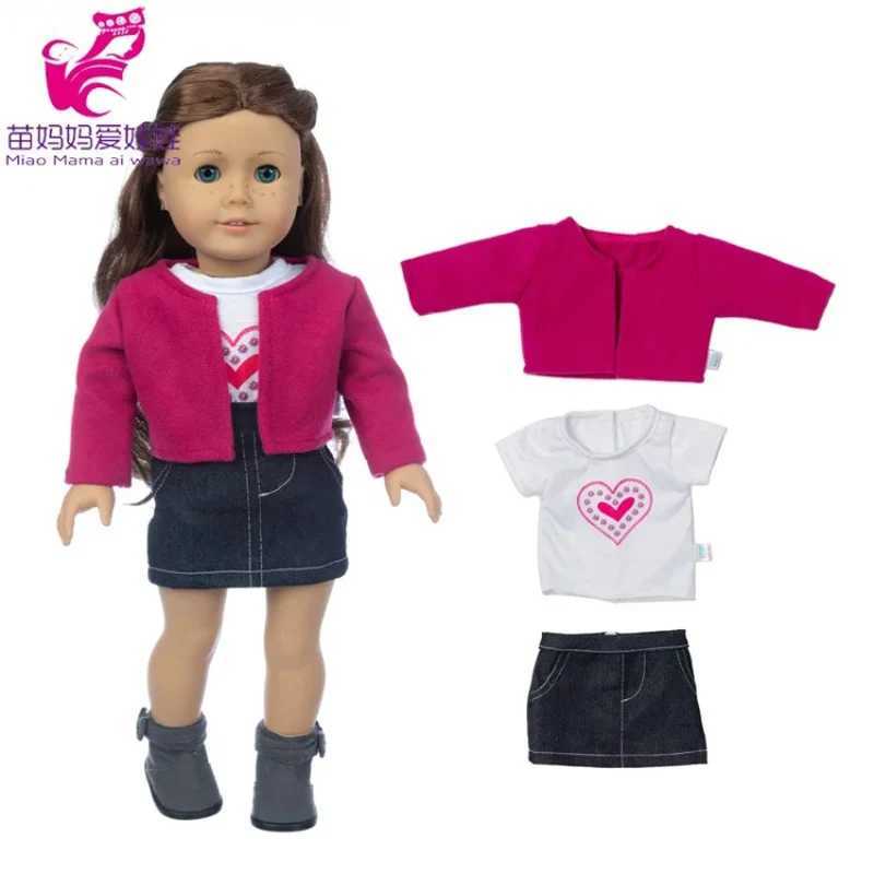 18 inch American OG girl doll costume black shirt tight fitting 40cm baby doll summer shirt office set X250318