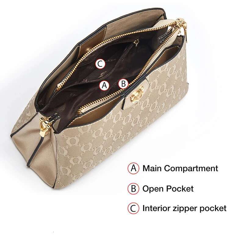Foxer-Leather Shoulder Bag Women, Monogram Crossbody Handbag, Gift For Lady, Mom, Wife