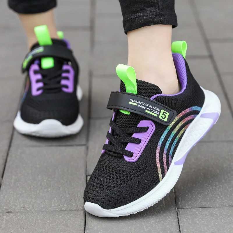 Spring and autumn childrens shoes baby girls casual sports shoes breathable soft non slip walking and running sports shoes size 28-38 W250318
