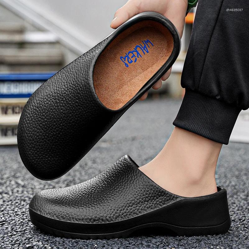 Sandals Men's Summer El Kitchen Non-Slip Oil-Resistant Chef Shoes Safety Breathable Comfortable Flat Work XL 47 hurenlakeshoes