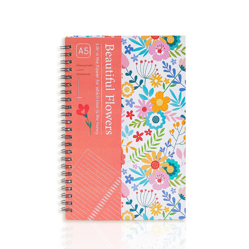 Elegant A5 Flower Pattern Spiral Notebook Convenient Coil Book for Notes & Planning