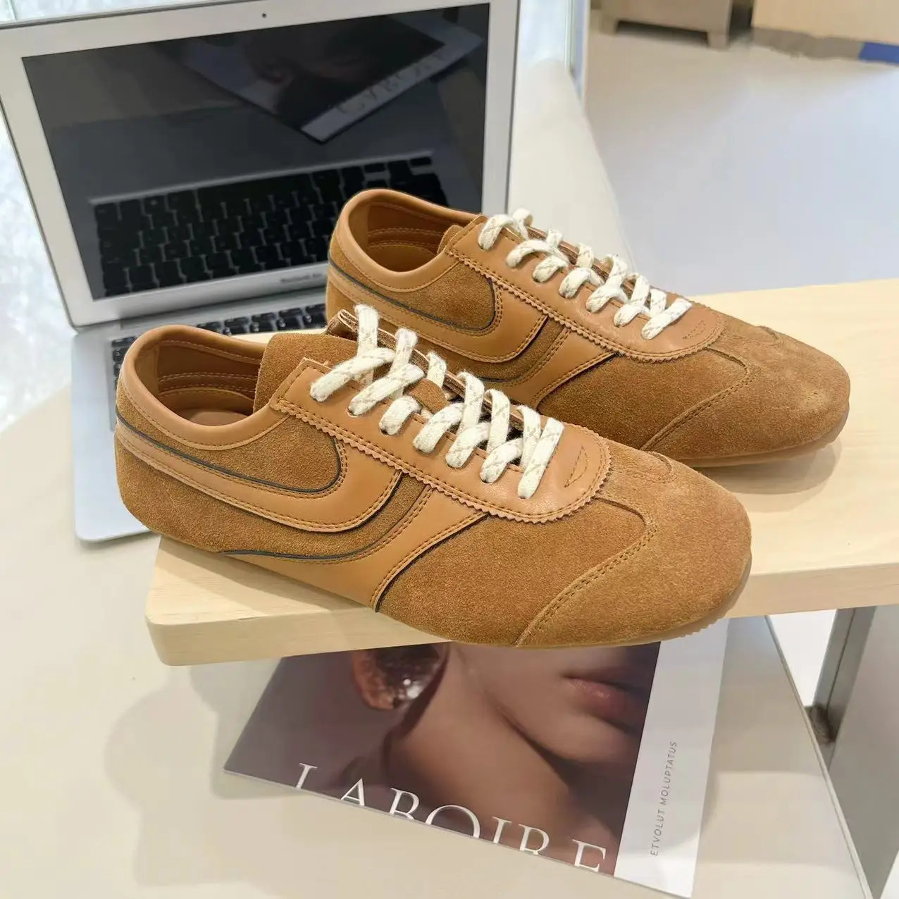 Womens Sneakers Genuine Leather Ladies Moral Training Shoes Casual Spring Flat Shoes Women 250318