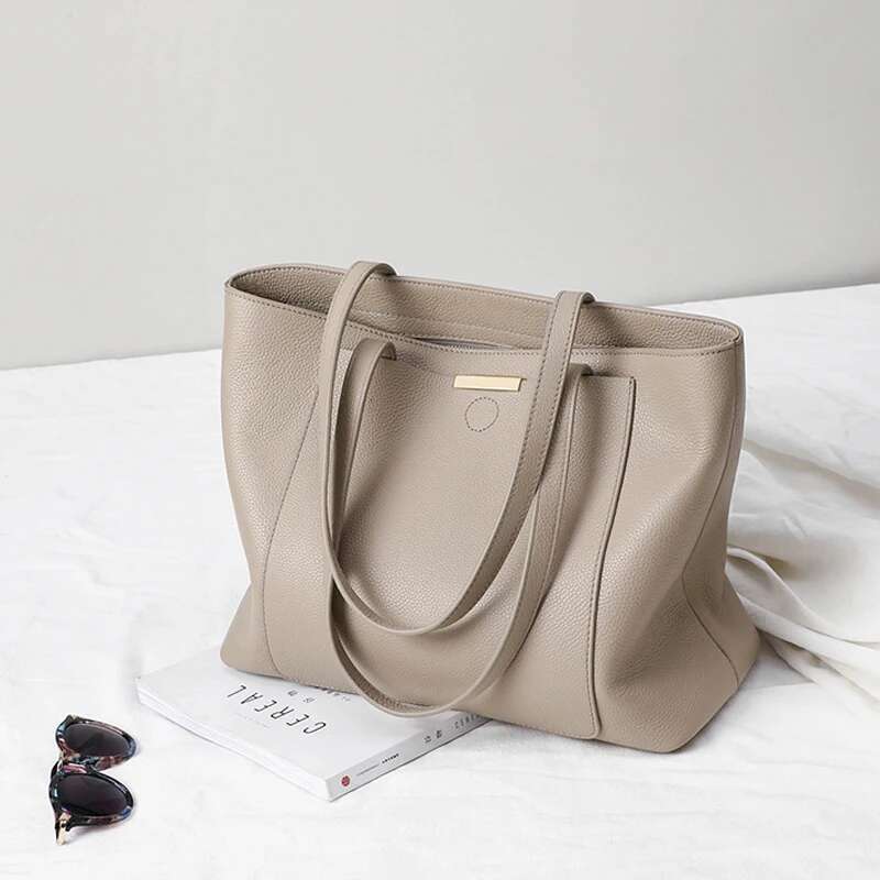 2023 Autumn Genuine Shoulder Bags For Women Brands Designer Ladies Large Casual Totes Soft Leather Female Shopping Bag