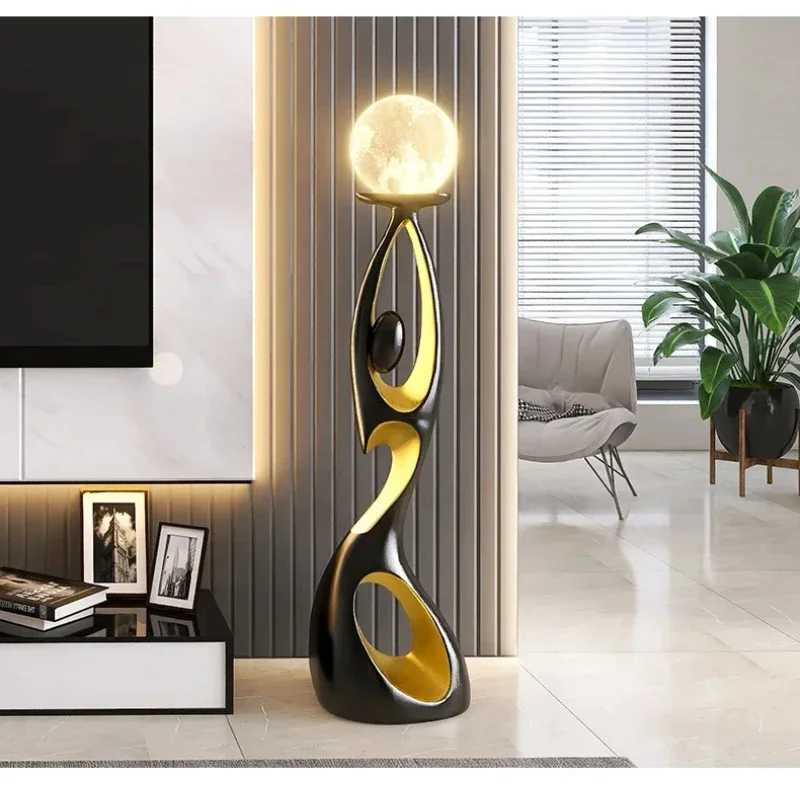 NEW Home Decoration Art Light Luxury Creative Living Room TV Cabinet Floor Decoration Night Glow Resin Sculpture LED Floor Lamp X250318