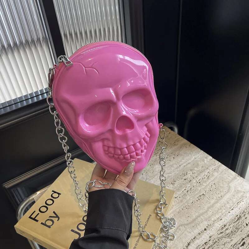 Funny Crossbody Bags For Women 2025 New Leather Chain Small Personality Skull Shape Hip Hop High Quality Shoulder Bag Woman