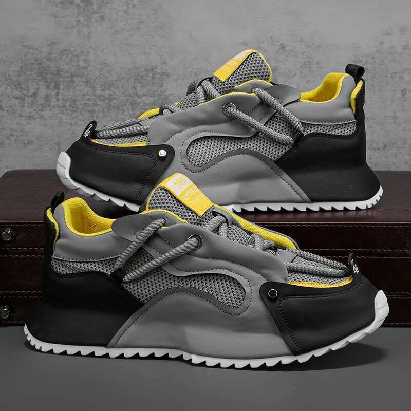44 size summer 2025 new men's mesh breathable sneakers height increasing sports comfortable casual shoes for men