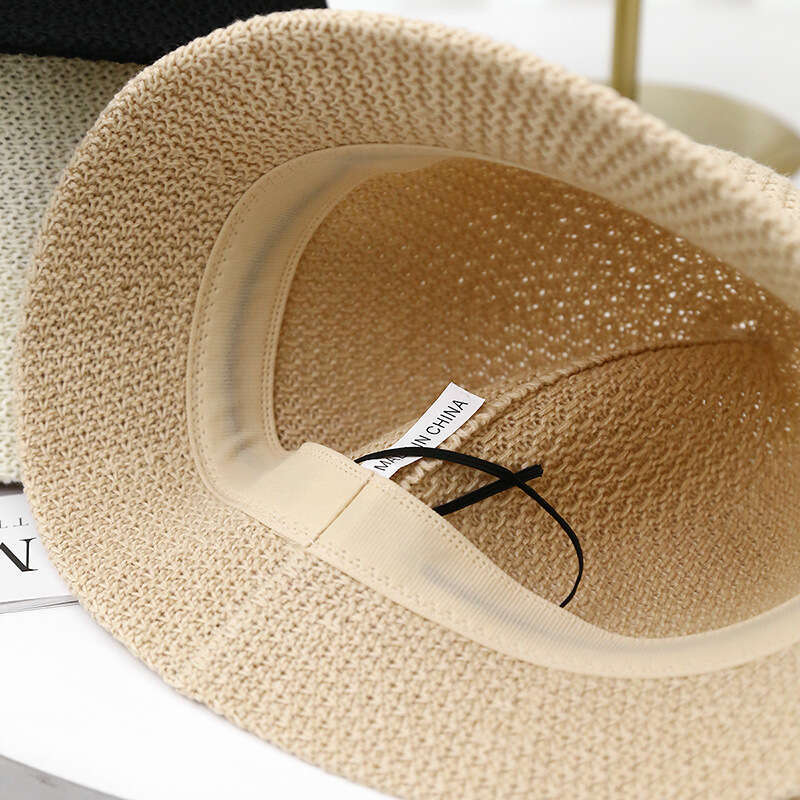 2024 New Korean Women's Summer Breathable Sunshade Bucket Fashionable Face Showing Small Knitted Hat