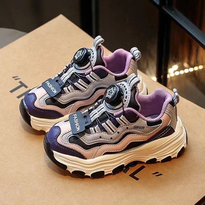 Big Kids Sport Shoes Children Running Shoes 2025 Autumn and Winter New Fashion Button Toddler Girls Boys Sneakers Trainers Big Size US10C-US6.5Y 00025