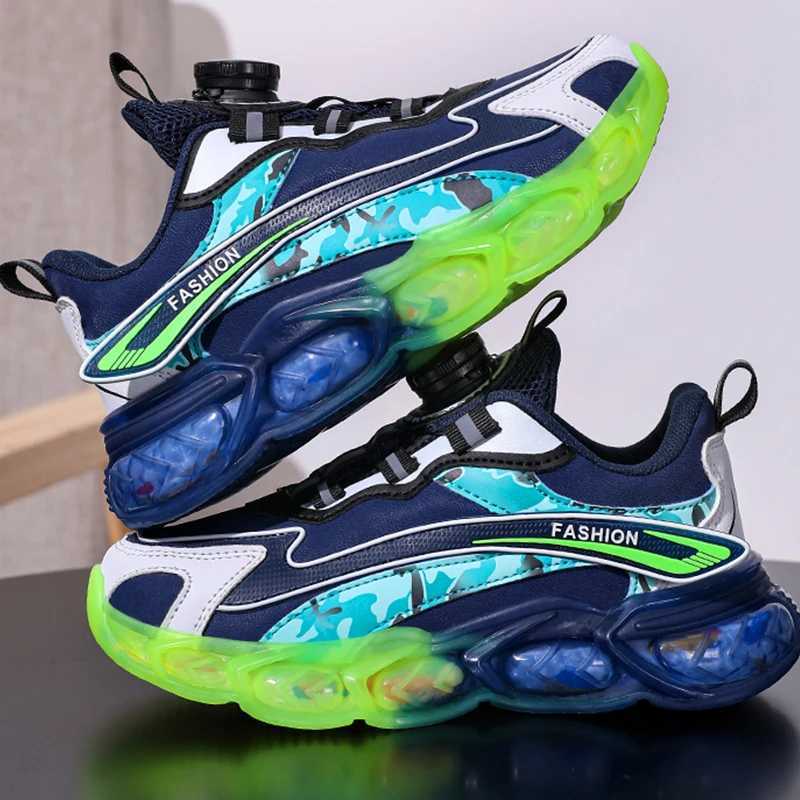 Childrens Sports Shoes Lightweight Flat Fashion Casual Shoes Outdoor Non-slip Rotating Buckle Running Shoes for Kids SneakersXJ250318