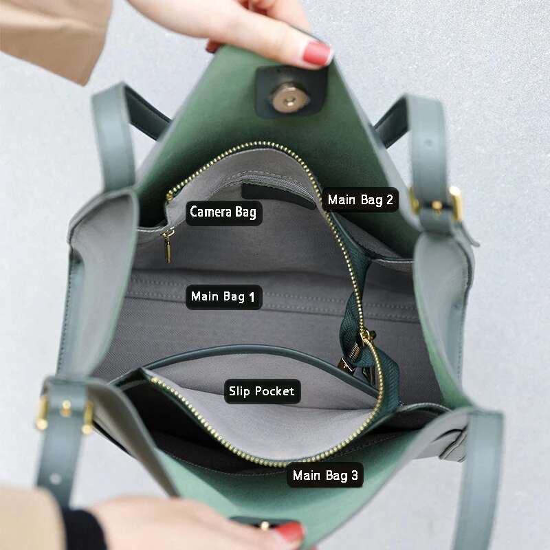 Lady Casual Split Leather Handbag And Shoulder For Women Bags Brand Designer Magnetic Buckle Teenage Girl Commute Tote