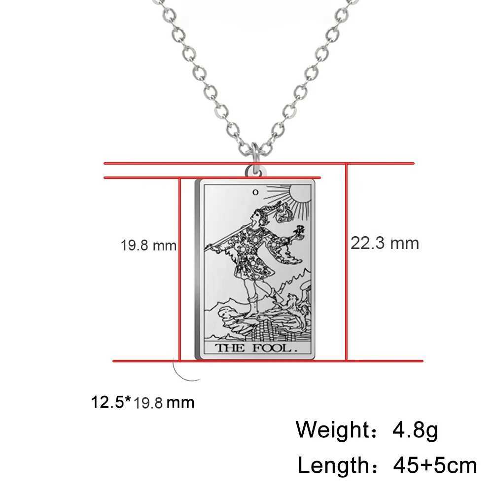 Dawapara Tarot Card Necklace Womens Stainless Steel Necklace Wealth Talisman Classic Tarot Card Mystery Divination Charm Jewelry W250318