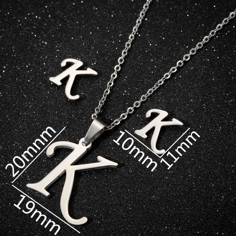 Stainless steel A-Z letter necklace mens personalized jewelry 26 letter necklace Collier pendant 2024 W250318