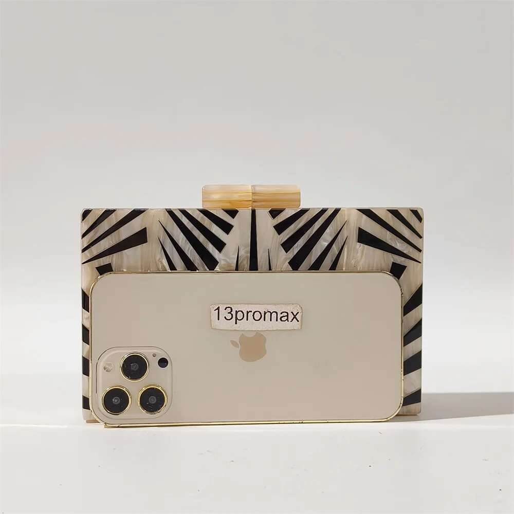Nude Stripe Geometric Acrylic Box Evening Bags Women New Gorgeous Boutique Purses And Handbags Mini Beach Lady Gift Female Flap