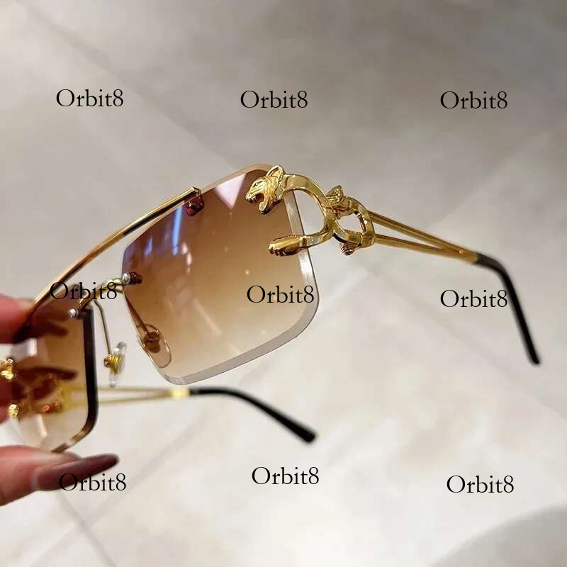 Square Sunglasses Man Woman Brand Designer Vintage Rimless Sun Glasses Male Female Fashion Retro Mirror Oculos De Sol