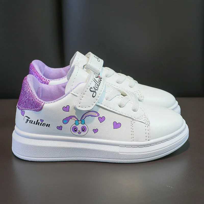 Girls White Shoes PU Leather Rabbit Shoes Spring Girl Baby Waterproof Sports Shoes Flats Size 26-37 W250318