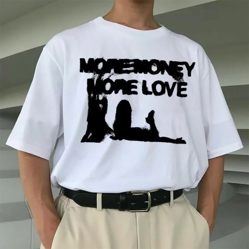 Men Tshirt Oversized Cotton Letter Y2k Streetwear Hip Hop Korean Harajuku Vintage Graphic Short Sleeve Tops Aesthetic Clothing 250318