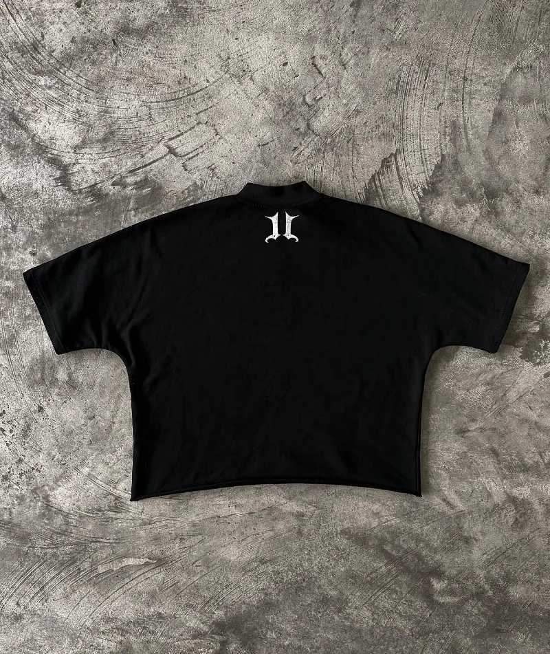Y2K Street Clothing Letter Printed Graphic T-shirt Mens Spring and Autumn Fashion Gothic Loose Large Round Neck Short Sleeve WomensXJ250318