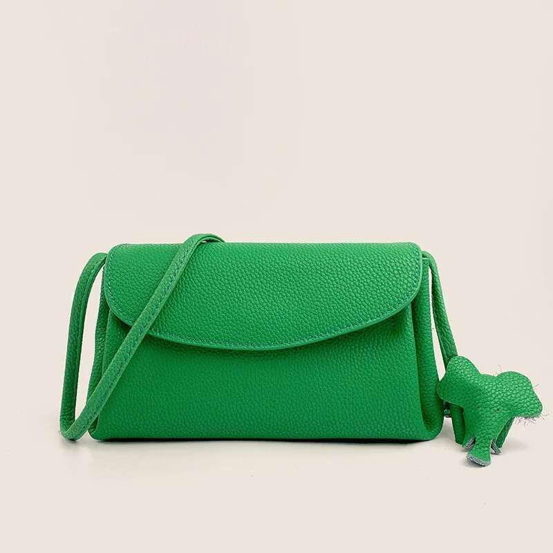 Genuine Leather Women Small Square Bag Female Shoulder Messenger Bags Designer Underarm Handbags And Purses Bolsas Green