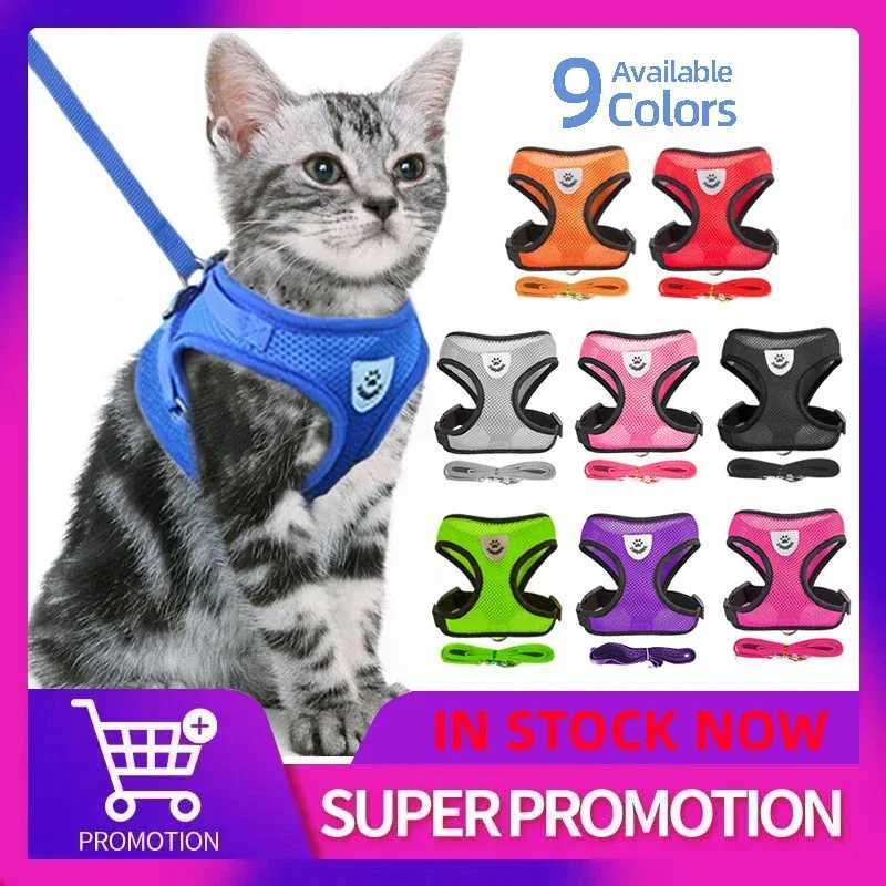 Cat Strap Set Suitable for Small Dogs Adjustable Puppies Cat Strap Vests French Bulldogs Chihuahua Puppies Outdoor Walking Lead StrapsT250318