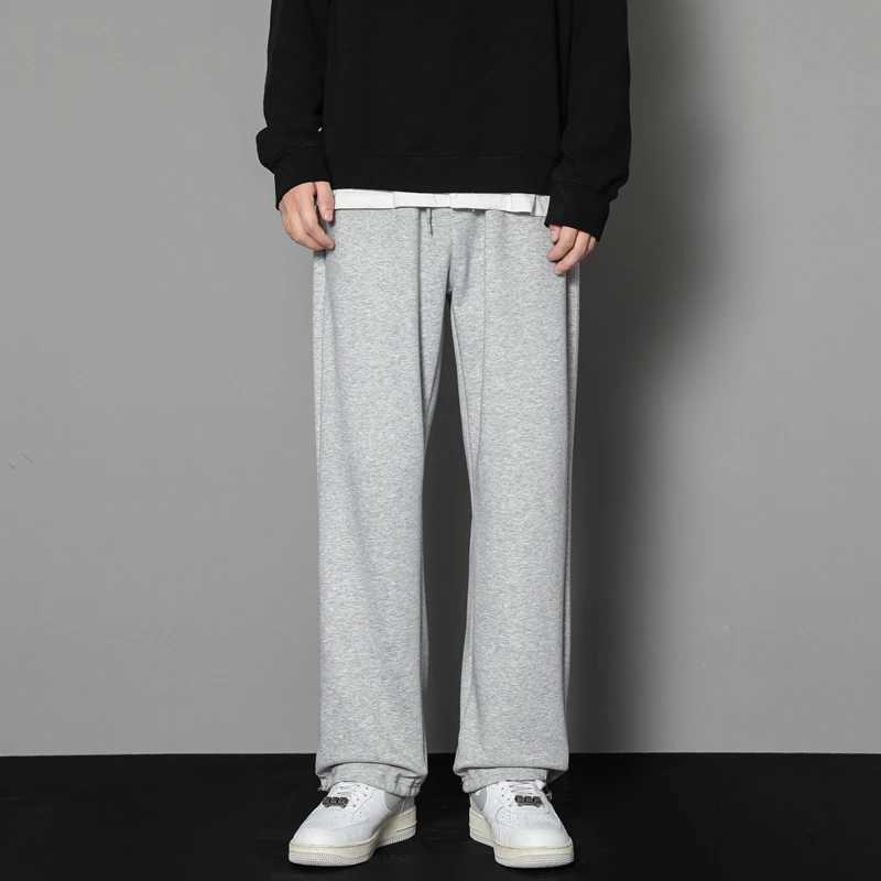 CAAYU sports pants mens straight pants large mens loose black casual pants street clothing sports Trousers runners oversized sports pants W250318