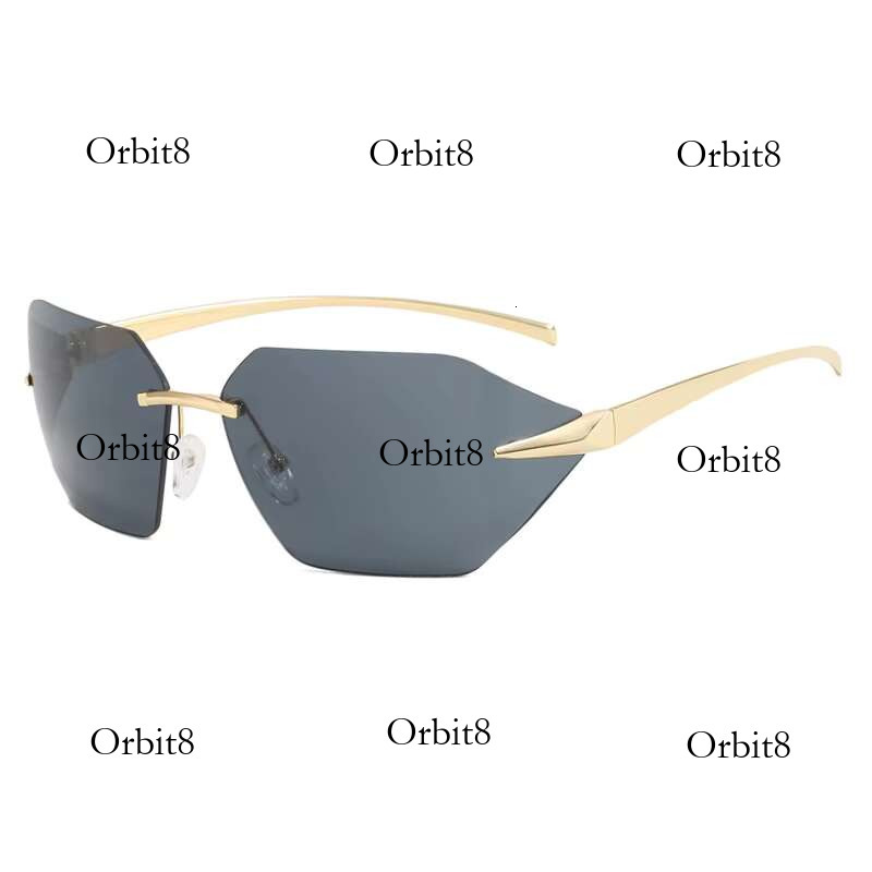 Retro Irregular Rimless Sun Glasses Women Brand Designer Men Brown Lens Shades Eyeglass UV400 Trendy New Arrival Sunglasses